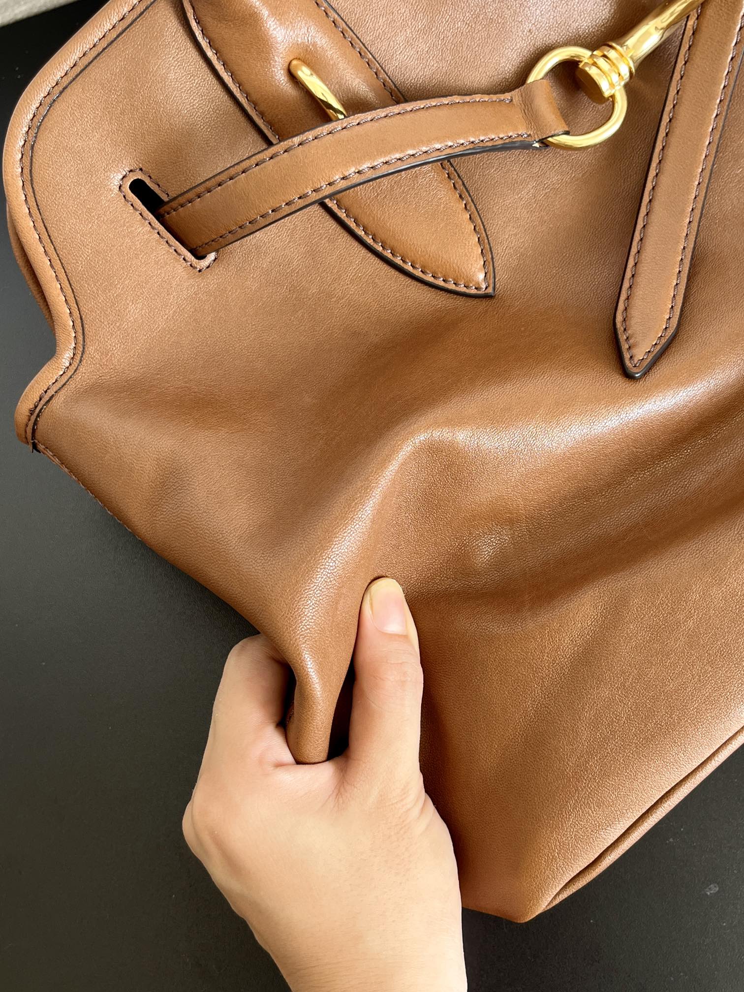 MIU MIU Aventure nappa leather bag Oak