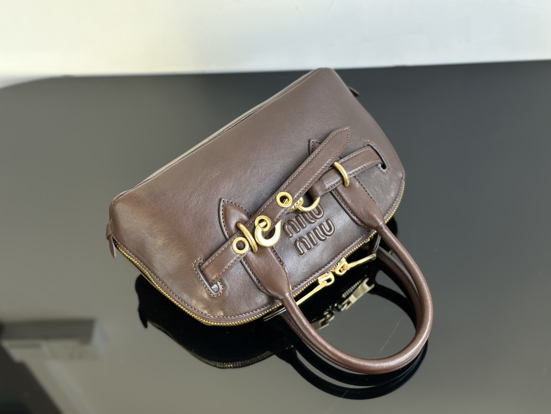 MIU MIU Small Aventure nappa leather top-handle bag Briarwood