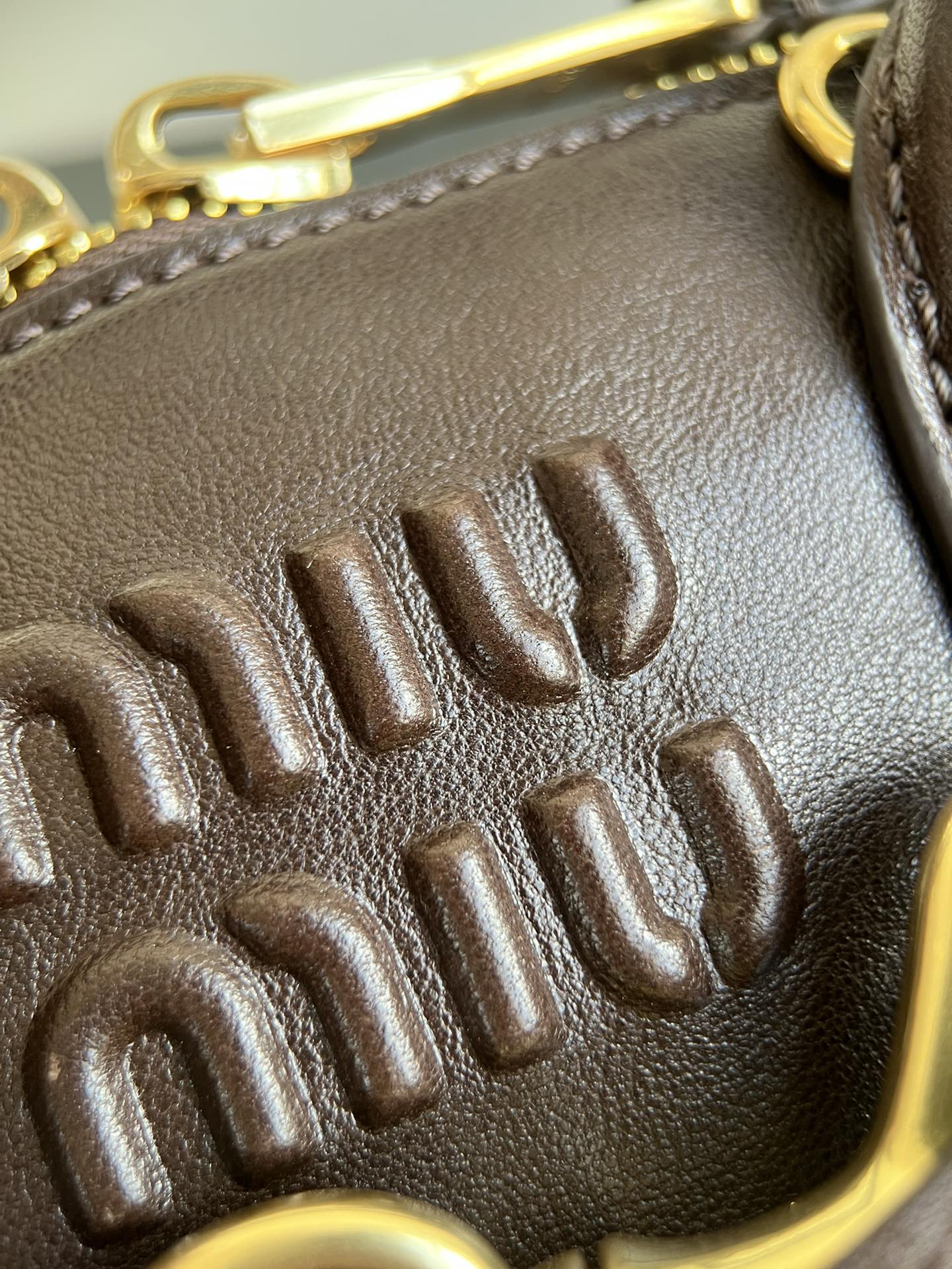 MIU MIU Small Aventure nappa leather top-handle bag Briarwood