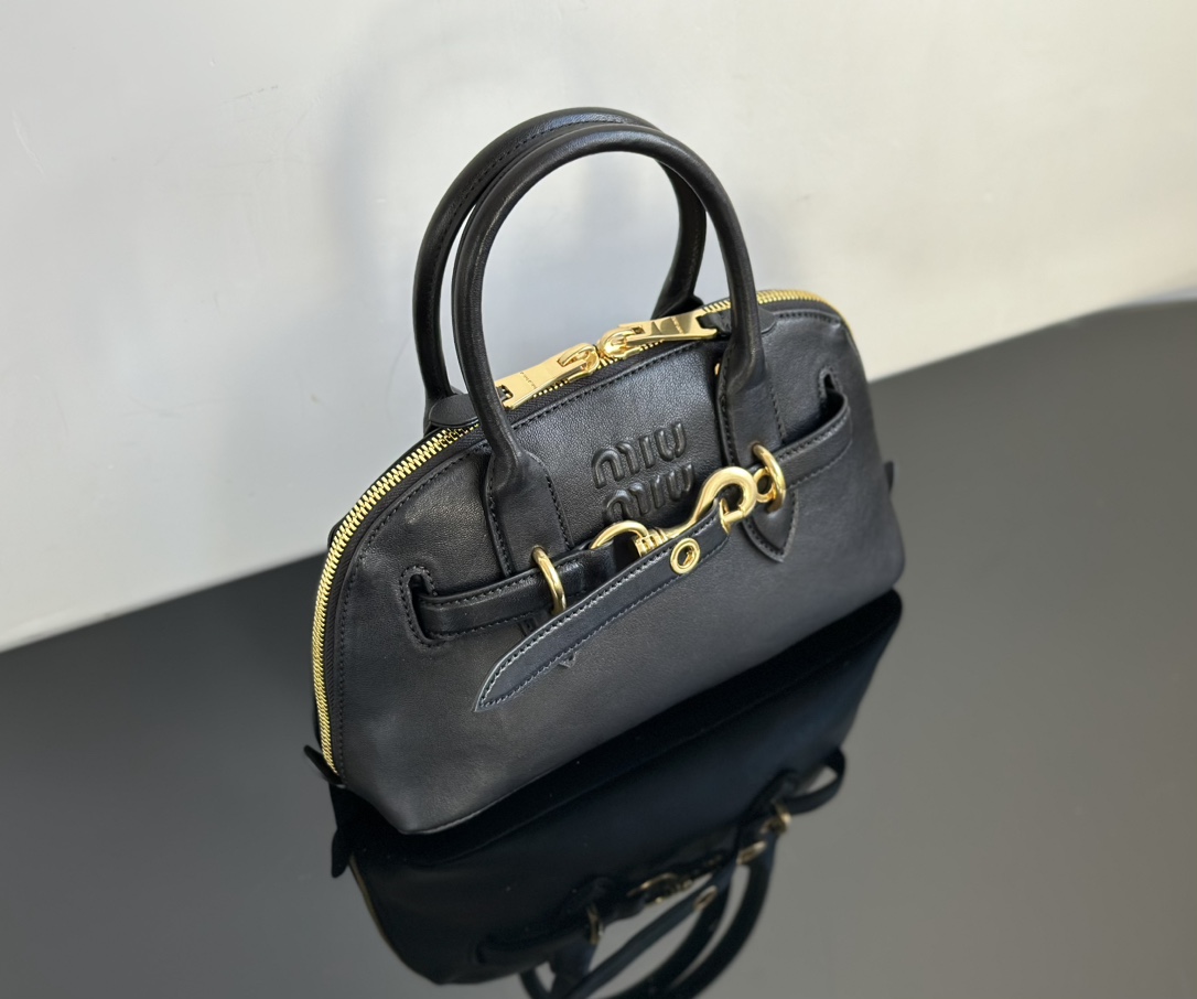 MIU MIU Small Aventure nappa leather top-handle bag Black