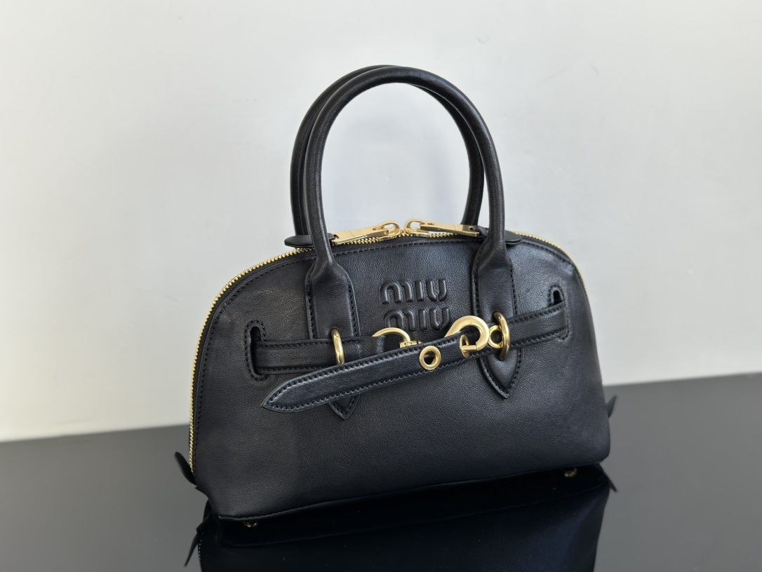 MIU MIU Small Aventure nappa leather top-handle bag Black