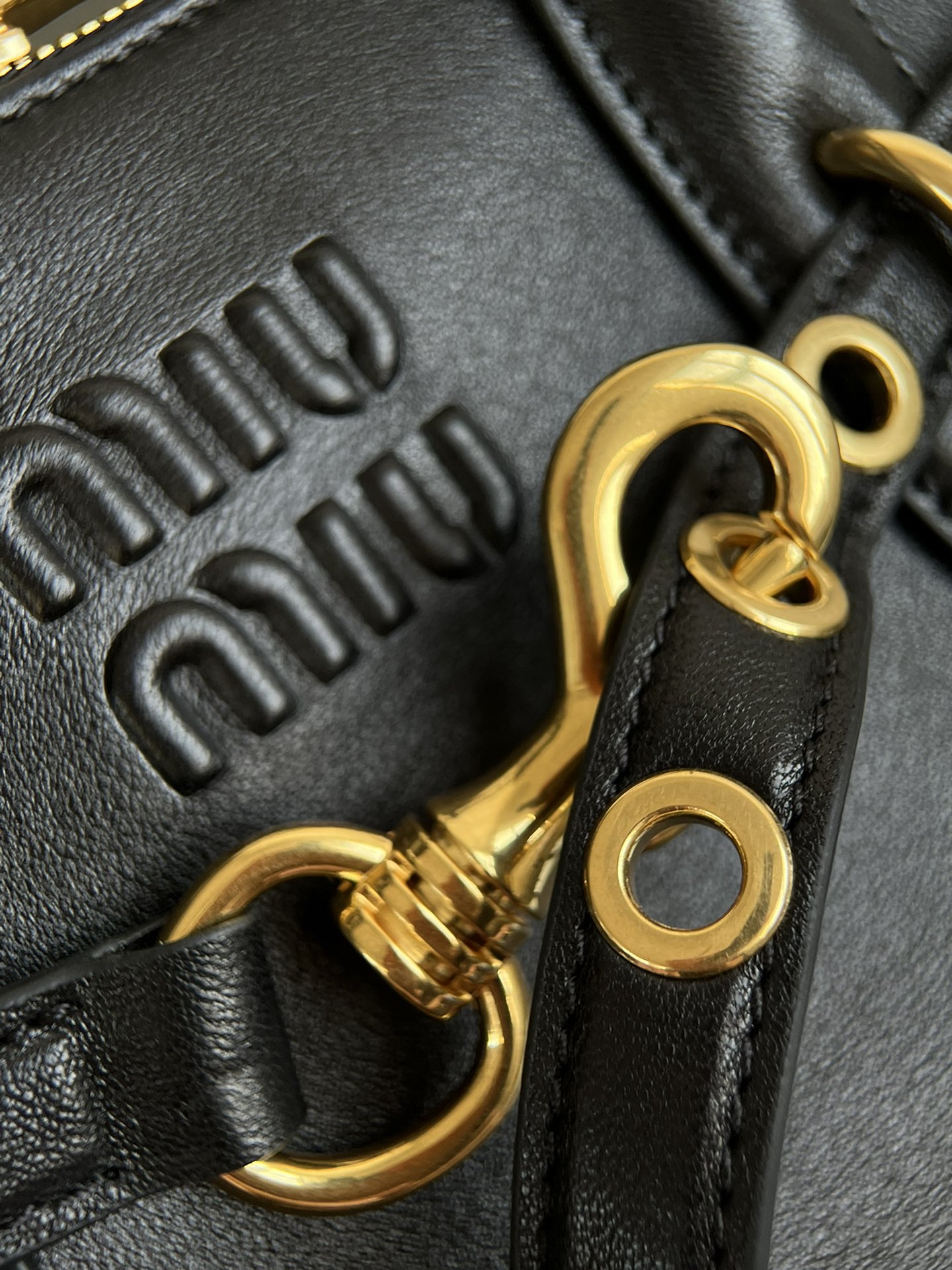 MIU MIU Small Aventure nappa leather top-handle bag Black