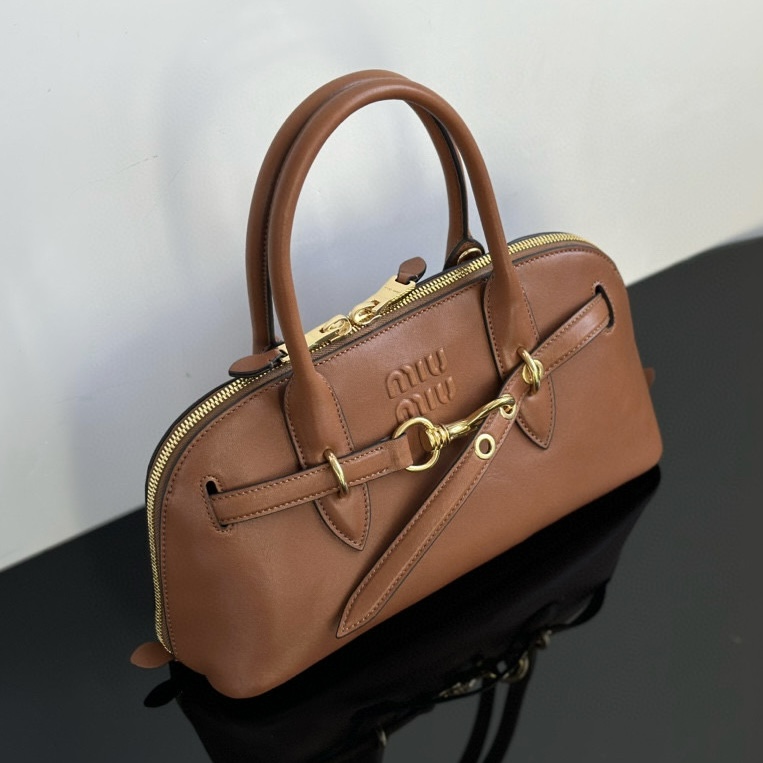 MIU MIU Medium Aventure nappa leather top-handle bag Oak