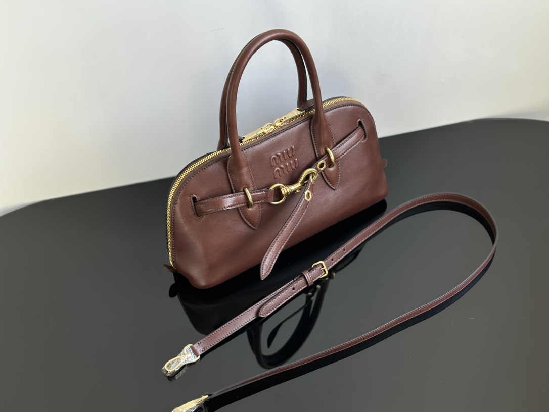 MIU MIU Medium Aventure nappa leather top-handle bag Briarwood