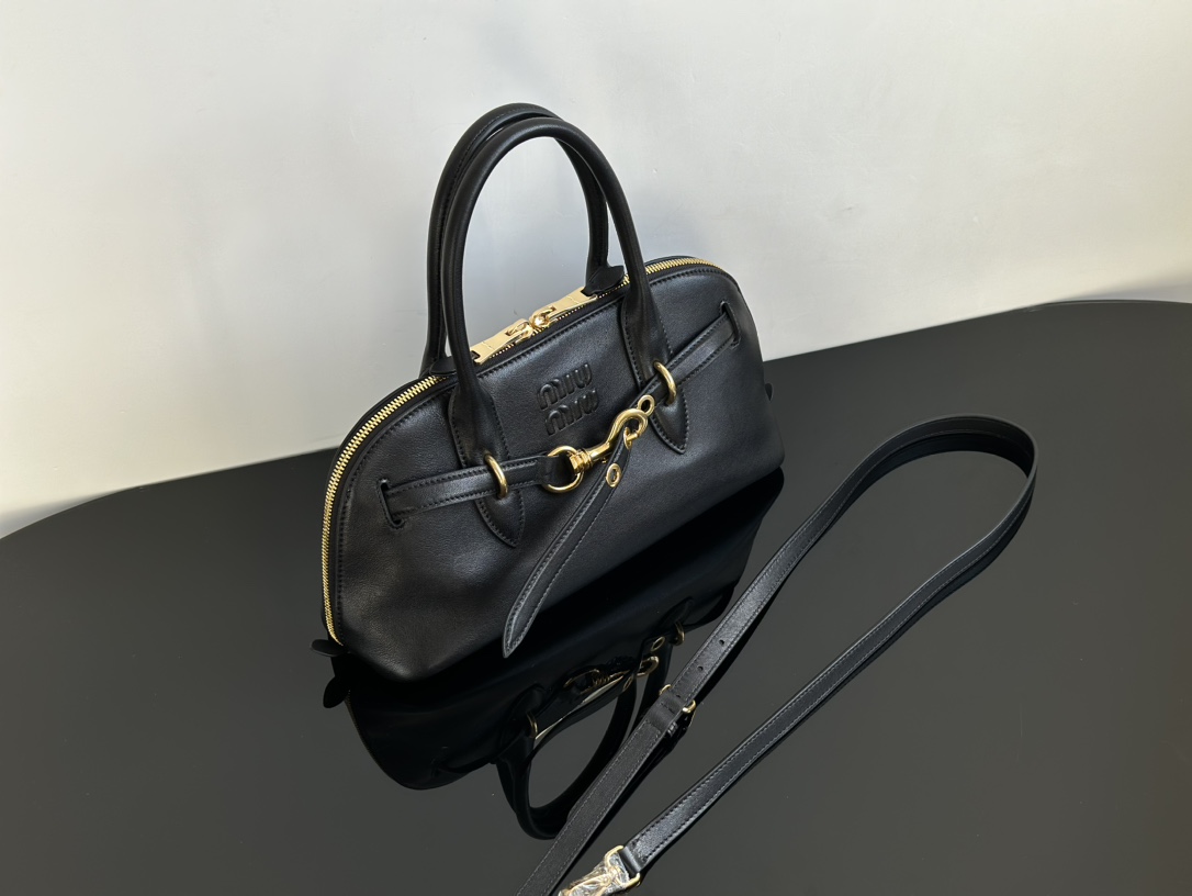 MIU MIU Medium Aventure nappa leather top-handle bag Black