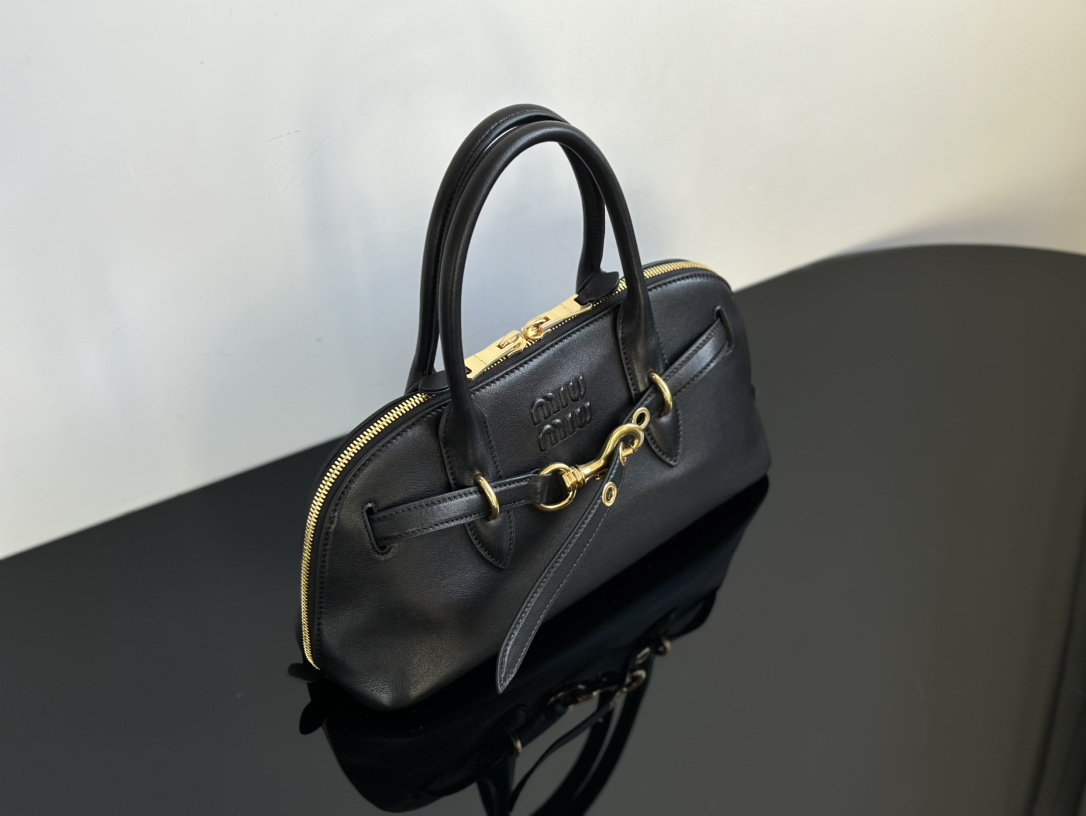 MIU MIU Medium Aventure nappa leather top-handle bag Black