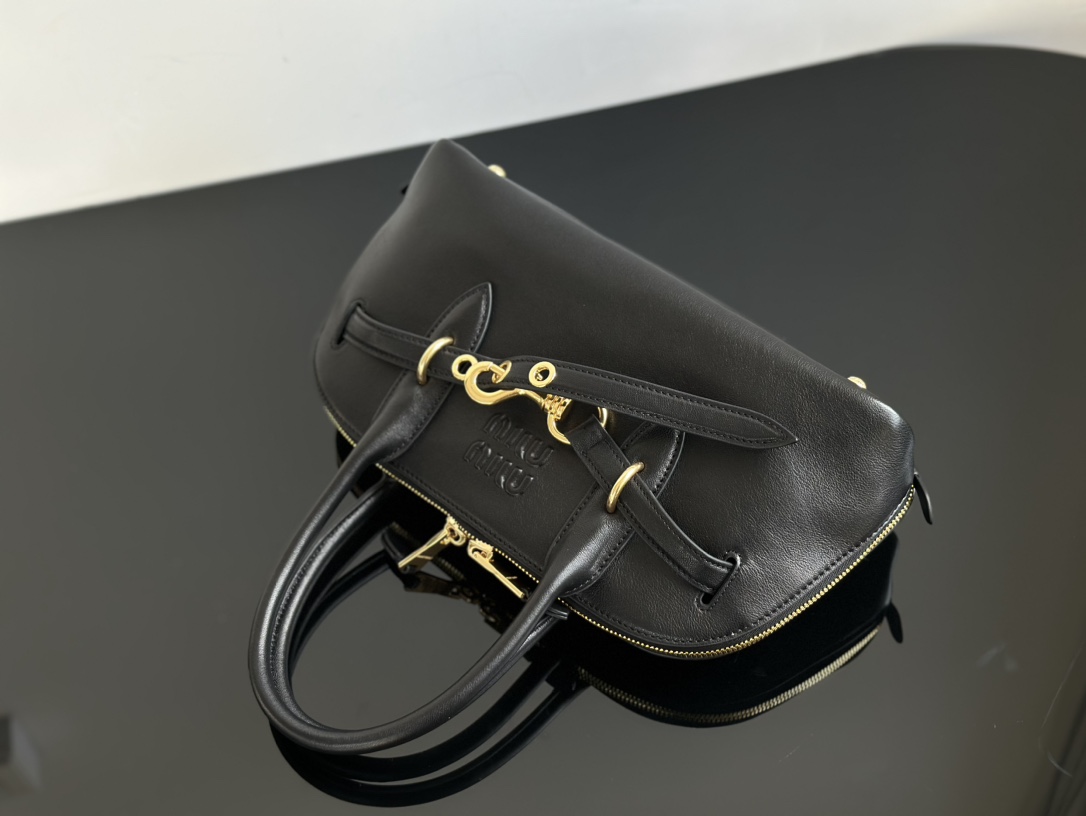 MIU MIU Medium Aventure nappa leather top-handle bag Black