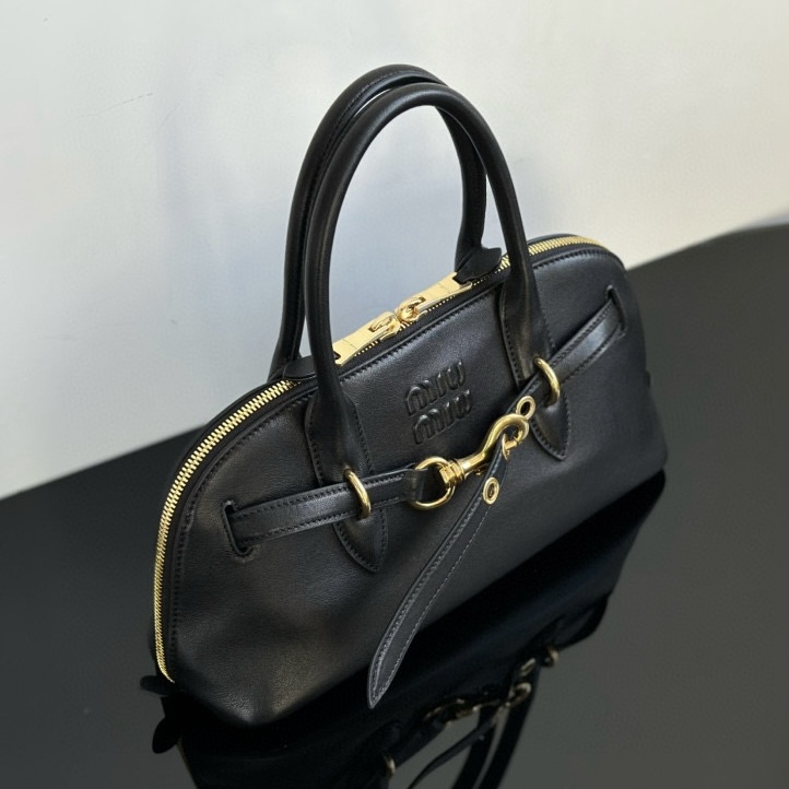 MIU MIU Medium Aventure nappa leather top-handle bag Black