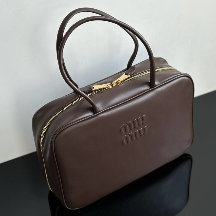 MIU MIU Large Leather Beau bag Briarwood