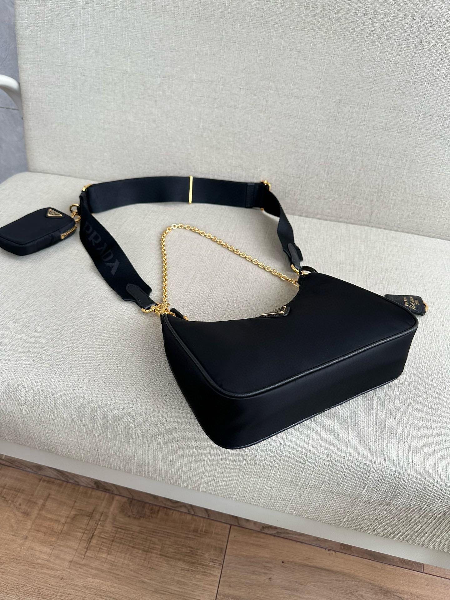 PRADA Re-Edition 2005 Re-Nylon bag Black/Gold Hardware