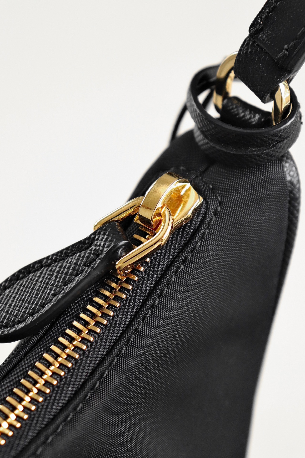 PRADA Re-Edition 2005 Re-Nylon and Saffiano mini bag Black/Gold Hardware