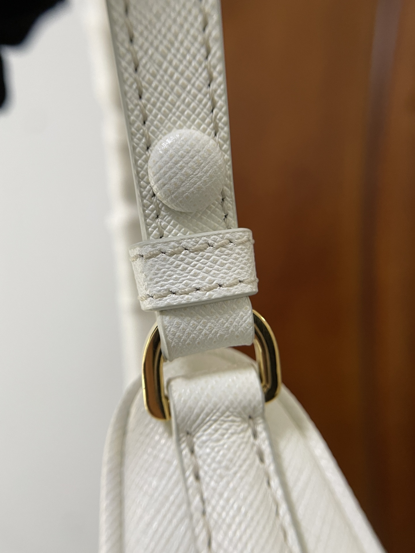 PRADA Re-Edition Saffiano leather mini bag White/Gold Hardware