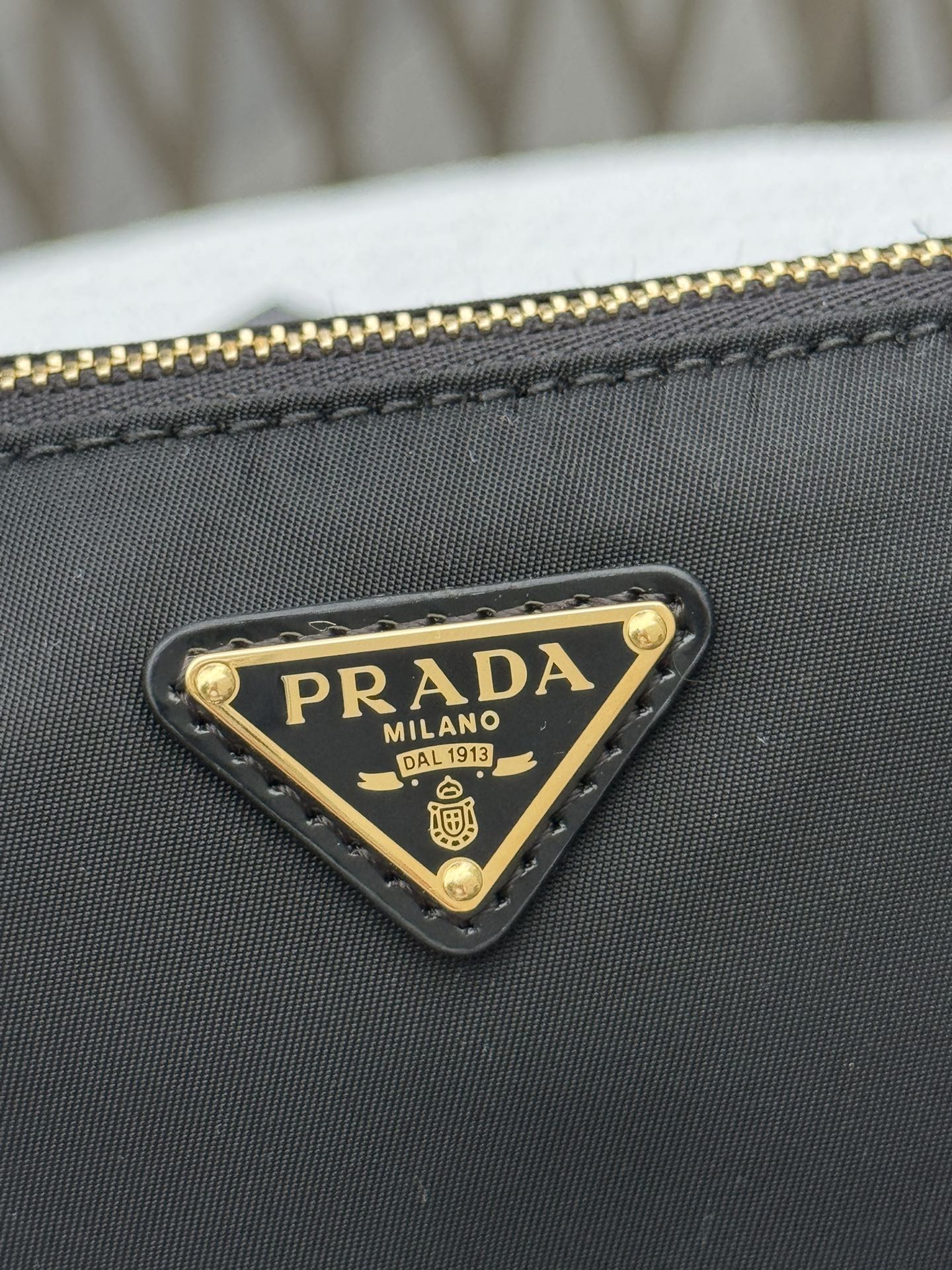 PRADA Re-Edition 2002 Re-Nylon and brushed leather shoulder bag Black/Gold Hardware