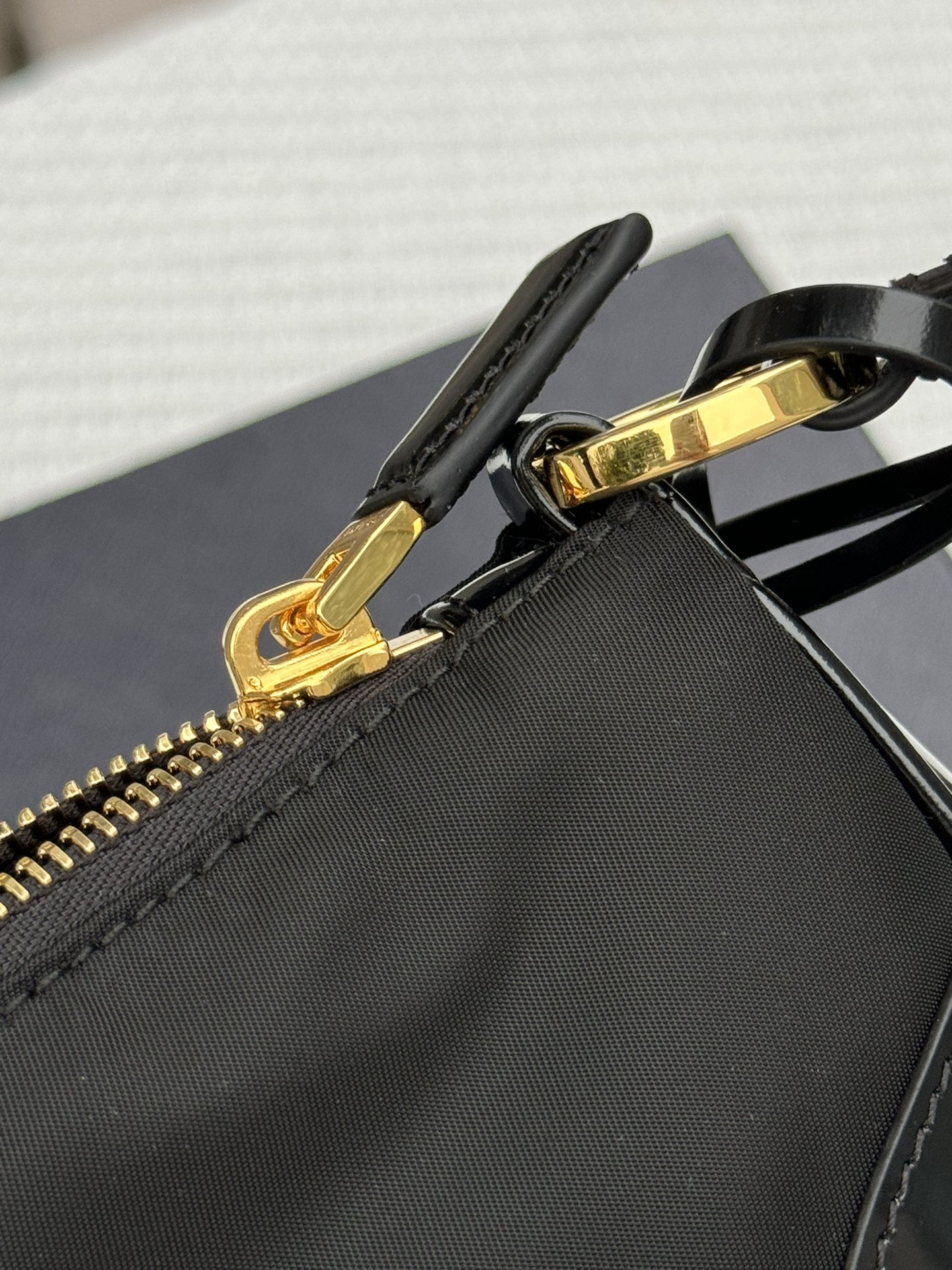 PRADA Re-Edition 2002 Re-Nylon and brushed leather shoulder bag Black/Gold Hardware