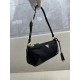 PRADA Re-Edition 2002 Re-Nylon and brushed leather shoulder bag Black/Gold Hardware