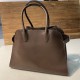 THE ROW Soft Margaux 15 Bag in Leather Brown/Silver Hardware