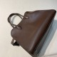 THE ROW Soft Margaux 15 Bag in Leather Brown/Silver Hardware