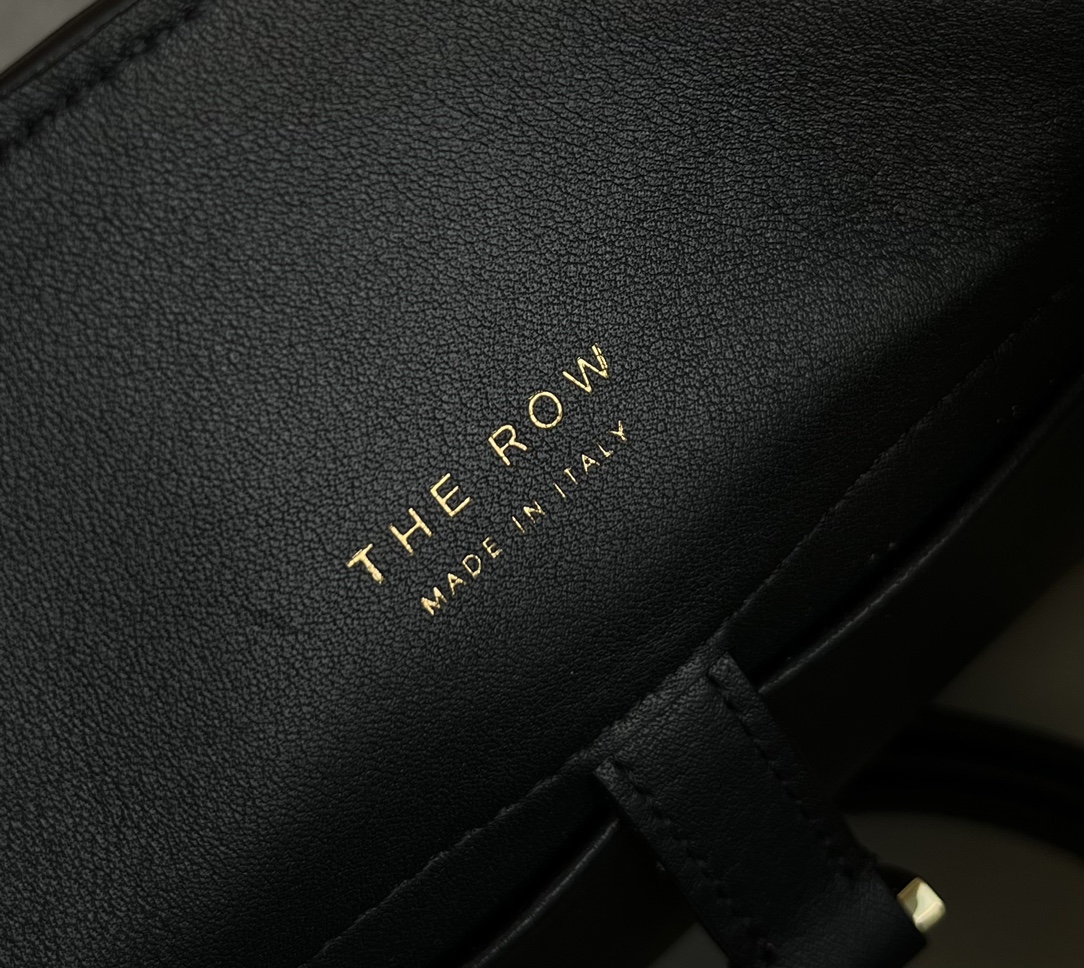 THE ROW Soft Margaux 15 Bag in Leather Black/Gold Hardware