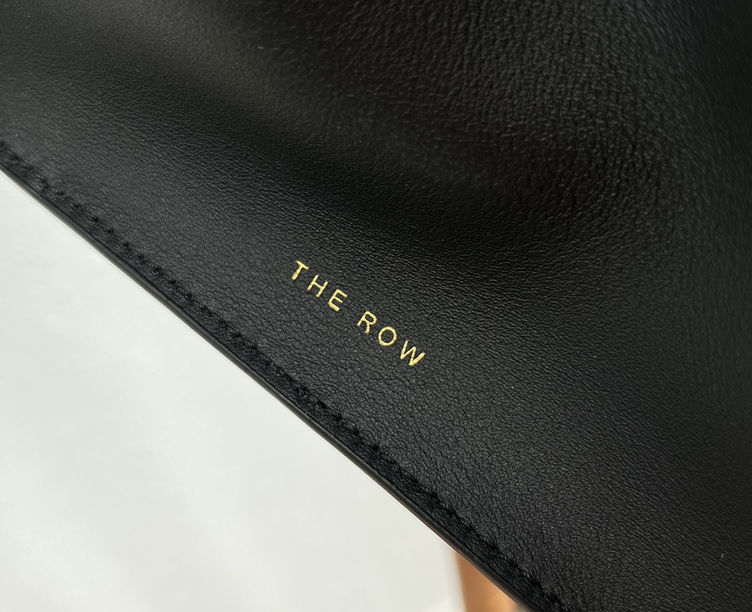 THE ROW Soft Margaux 15 Bag in Leather Black/Gold Hardware