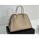 THE ROW Soft Margaux 15 Bag in Leather Dark Taupe/Silver Hardware