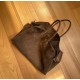 THE ROW Soft Margaux 15 Bag in Suede Mocha/Gold Hardware