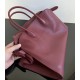 THE ROW Soft Margaux 15 Bag in Leather Burgundy/Silver Hardware