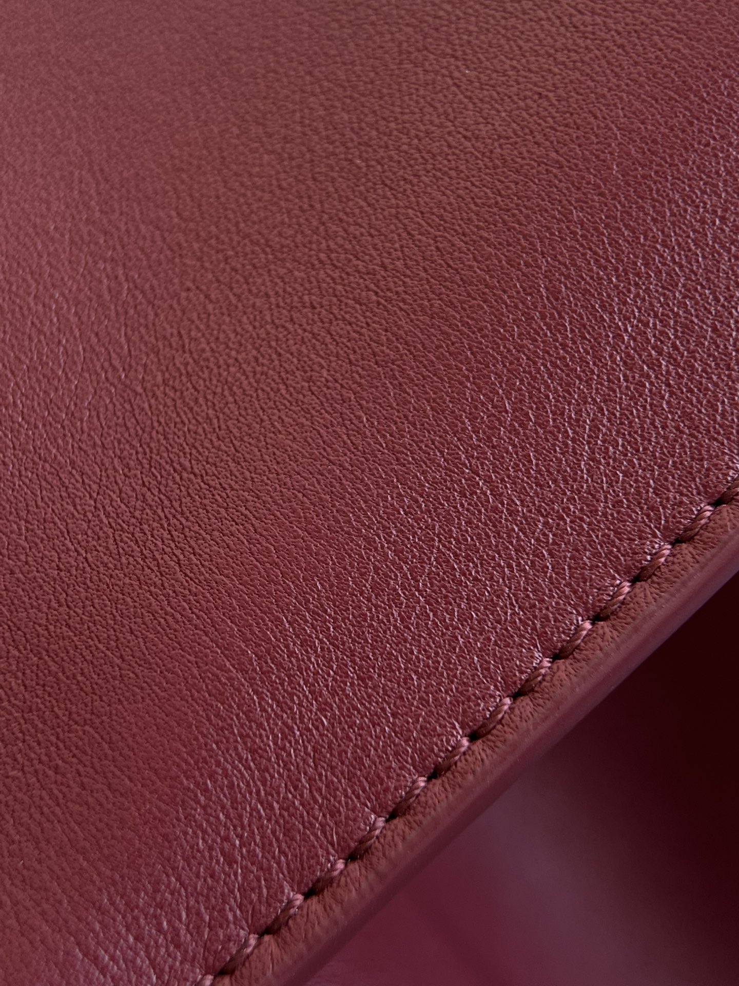 THE ROW Soft Margaux 15 Bag in Leather Burgundy/Silver Hardware