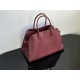 THE ROW Soft Margaux 15 Bag in Leather Burgundy/Silver Hardware