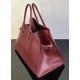 THE ROW Soft Margaux 15 Bag in Leather Burgundy/Silver Hardware