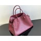 THE ROW Soft Margaux 15 Bag in Leather Burgundy/Silver Hardware