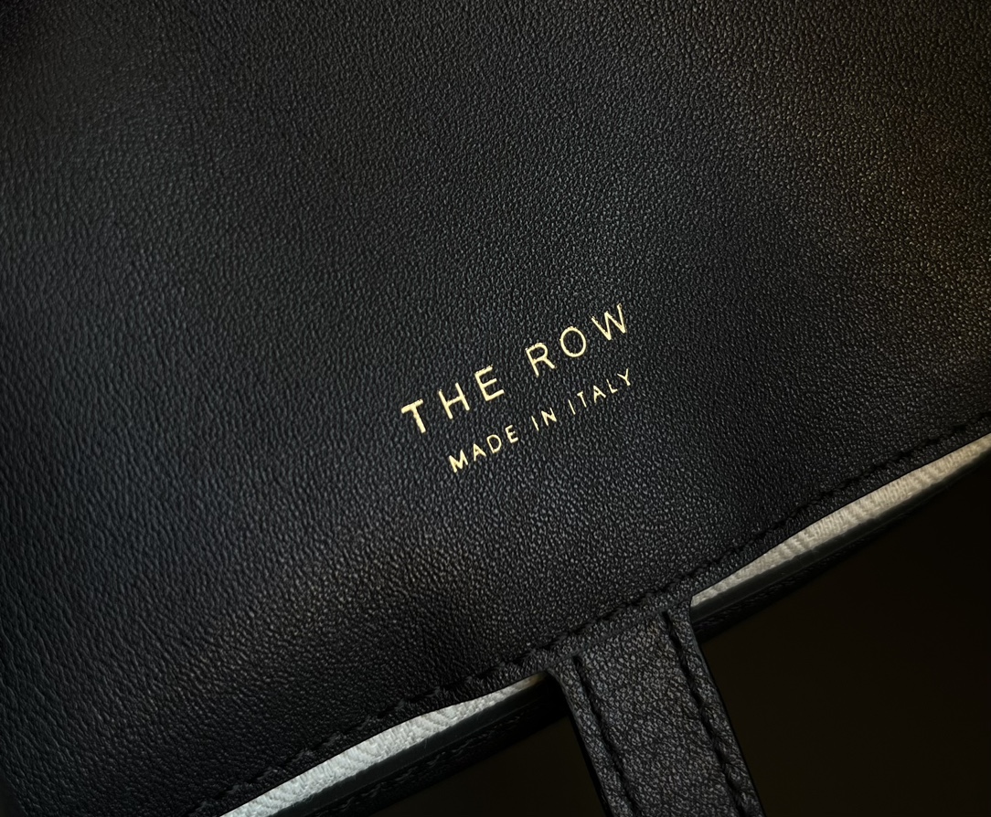 THE ROW Soft Margaux 12 Bag in Leather Black/Gold Hardware