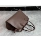 THE ROW Soft Margaux 12 Bag in Leather Brown/Silver Hardware