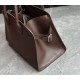 THE ROW Soft Margaux 12 Bag in Leather Brown/Silver Hardware