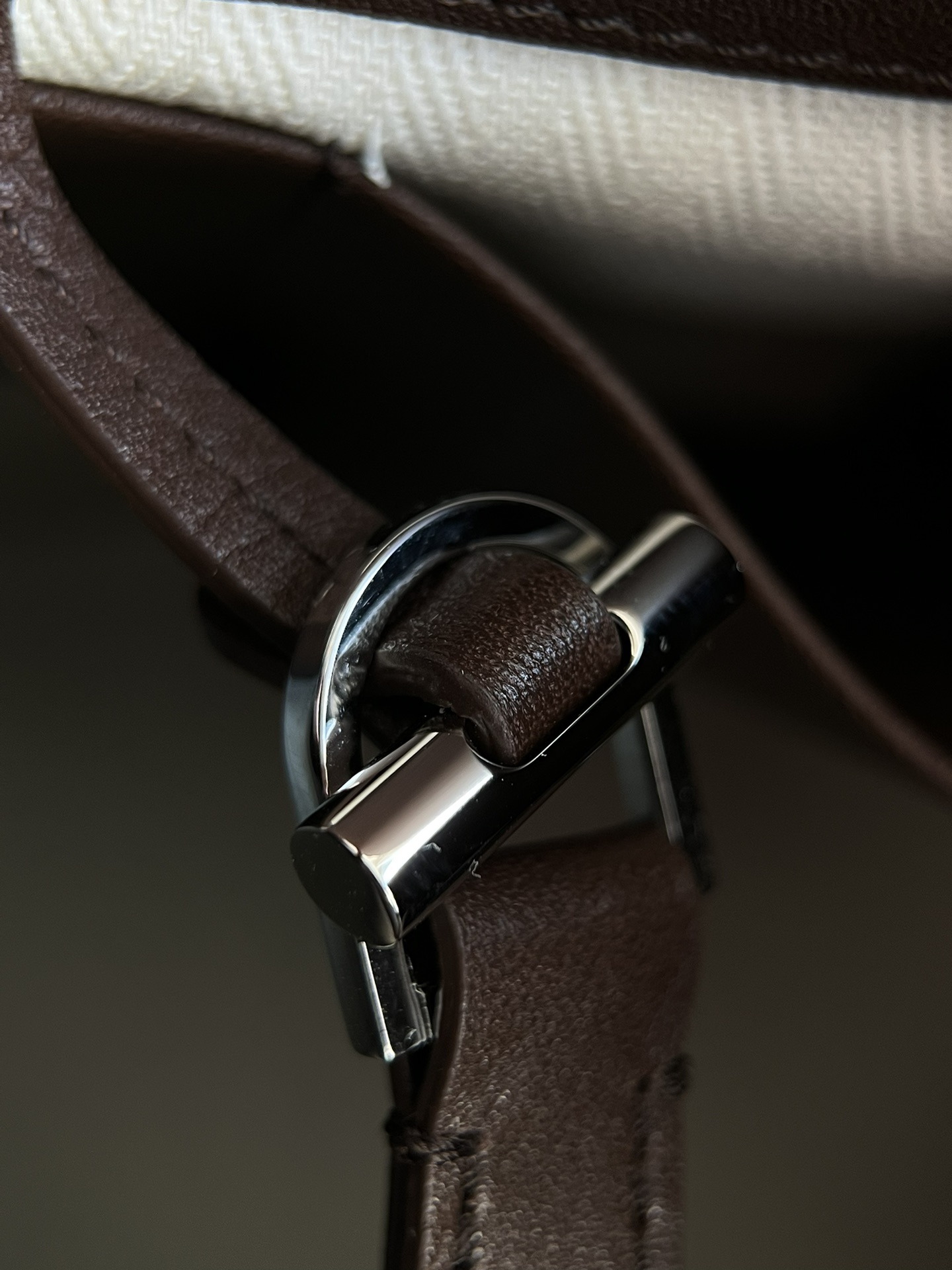 THE ROW Soft Margaux 12 Bag in Leather Brown/Silver Hardware