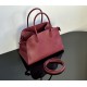 THE ROW Soft Margaux 12 Bag in Leather Burgundy/Silver Hardware