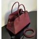 THE ROW Soft Margaux 12 Bag in Leather Burgundy/Silver Hardware