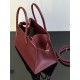 THE ROW Soft Margaux 12 Bag in Leather Burgundy/Silver Hardware