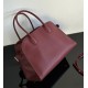 THE ROW Soft Margaux 12 Bag in Leather Burgundy/Silver Hardware