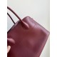 THE ROW Soft Margaux 12 Bag in Leather Burgundy/Silver Hardware