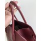 THE ROW Soft Margaux 12 Bag in Leather Burgundy/Silver Hardware