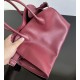 THE ROW Soft Margaux 12 Bag in Leather Burgundy/Silver Hardware