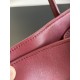 THE ROW Soft Margaux 12 Bag in Leather Burgundy/Silver Hardware