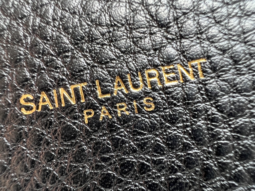 SAINT LAURENT LE 5 À 7 supple baby bag in grained leather Black