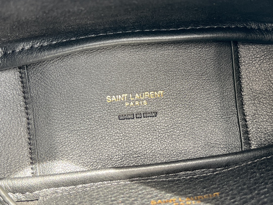 SAINT LAURENT LE 5 À 7 supple baby bag in grained leather Black