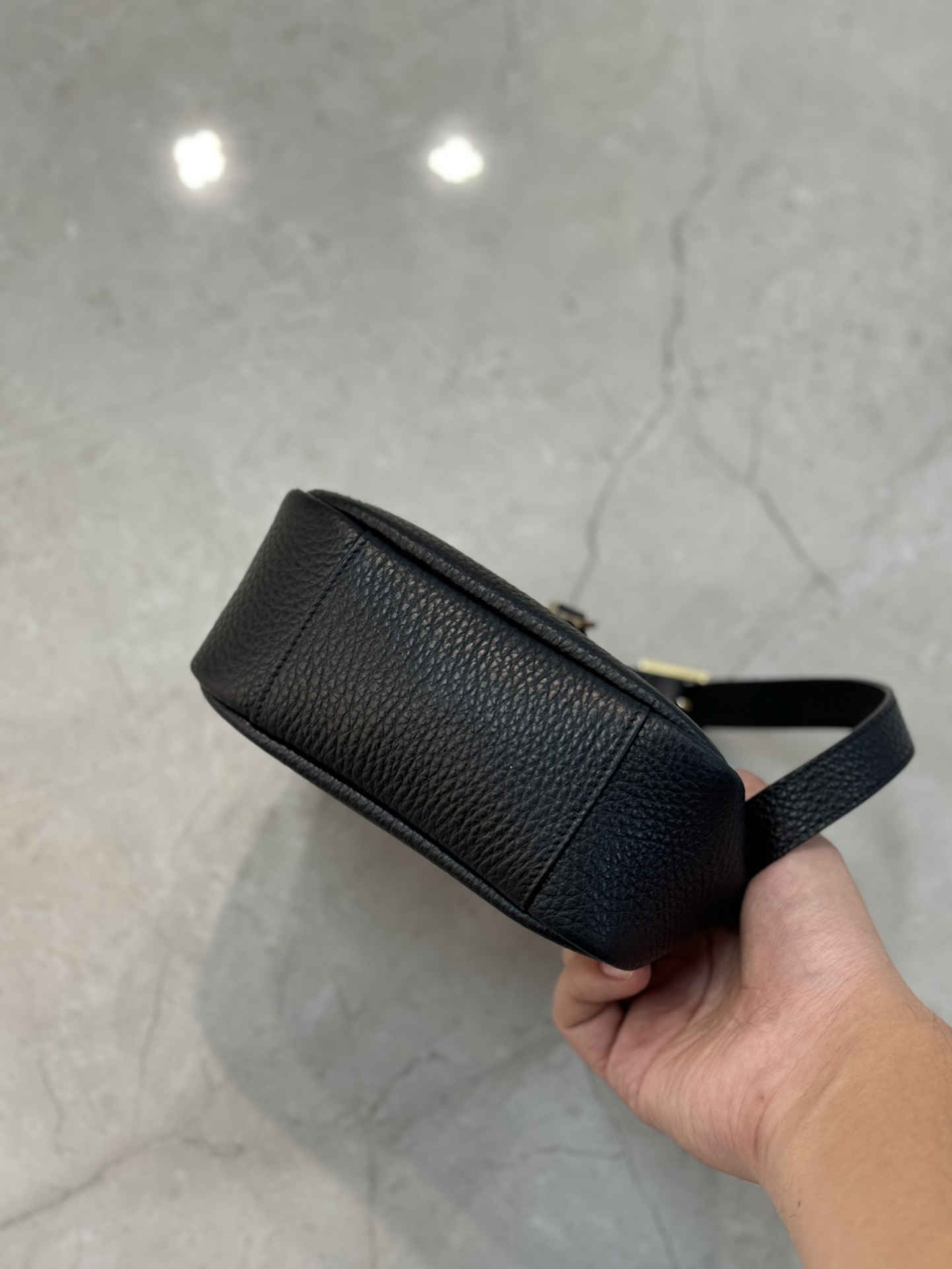 SAINT LAURENT LE 5 À 7 supple baby bag in grained leather Black