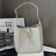 SAINT LAURENT LE 5 À 7 Supple Small bag in grained leather Blanc Vintage