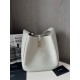 SAINT LAURENT LE 5 À 7 Supple Large bag in grained leather Blanc Vintage